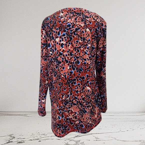 Papa Elegant Multicolor Floral Blouse With Criss Cross Neck Size Small - Picture 3 of 5